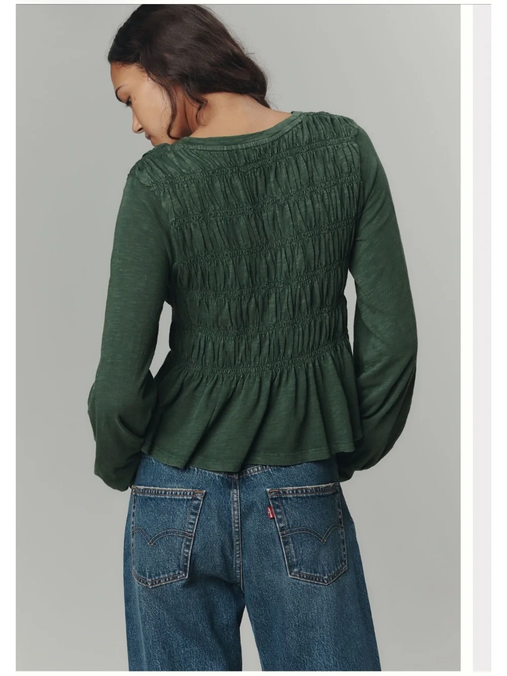 Pilcro Long Sleeve Smocked Top
